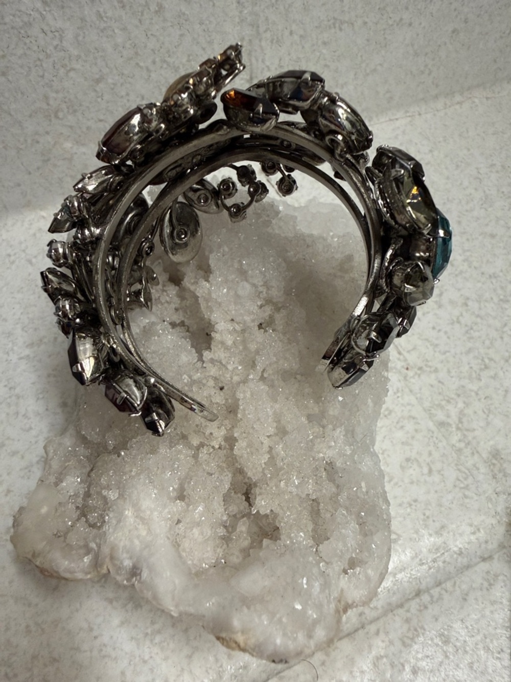 Tom Binns Handcrafted Multicolor Glass and Amber Swarovski Crystal Cuff - Picture 4 of 4